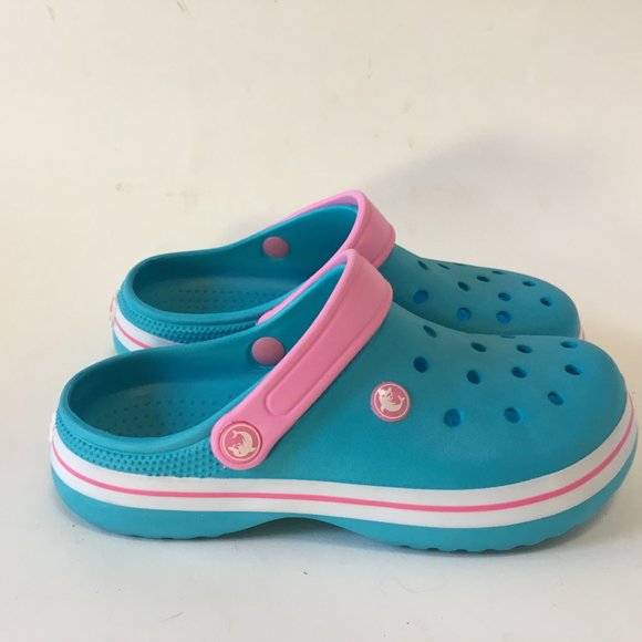 Unbranded Kids Clog Sandals Shoes Blue Pink White Dolphin Water Size 3 34 Child - Picture 4 of 12